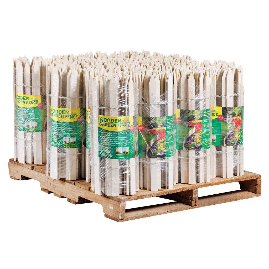 White Wood Garden Picket Fence 15 ft x 2 ft RC14W-BULK