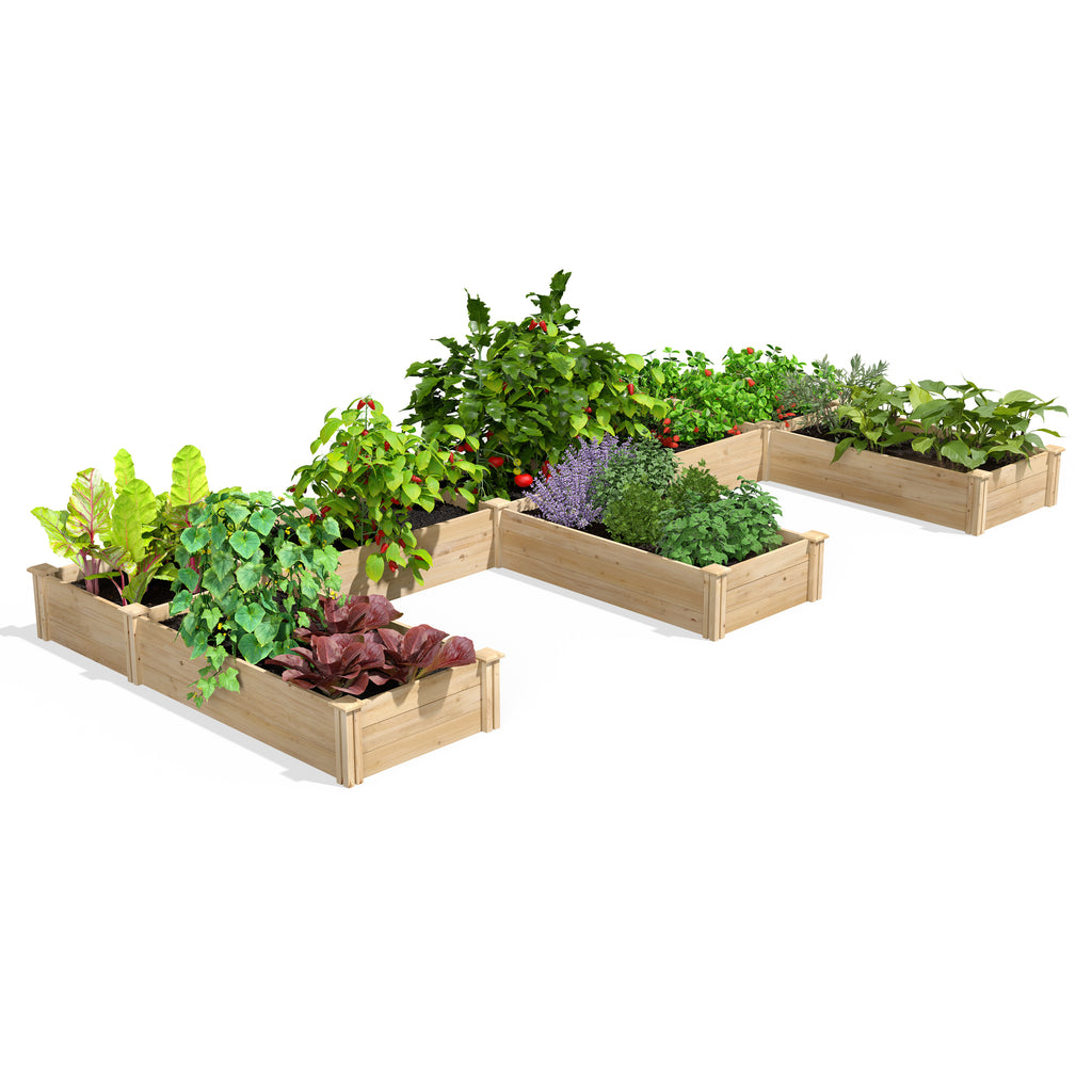 Original Cedar E-Shaped Raised Garden Bed RCOCLE / RCOCBE
