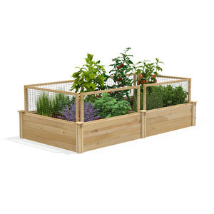 Original Cedar Raised Garden Bed with CritterGuard® Cedar Fence System 4 ft x 8 ft x 14 in RC489614CG