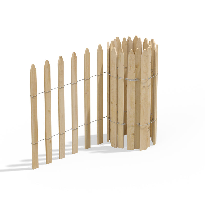 Natural Cedar Garden Picket Fence – 15 ft x 2 ft | Sustainable