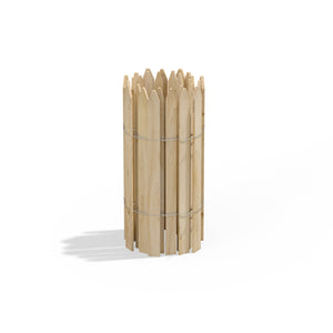 Natural Cedar Garden Picket Fence with Cedar Stake Installation System – 15 ft × 2 ft (Rolled) 2-Pack RC14C-2PK