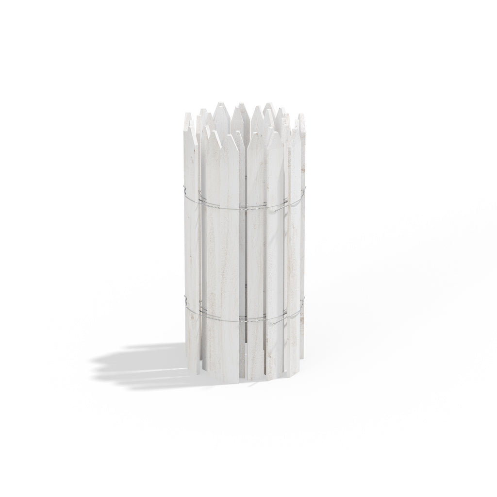White Wood Garden Picket Fence 15 ft x 2 ft RC14W