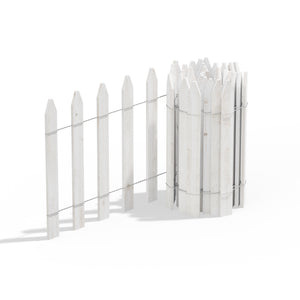 White Wooden Garden Picket Fence 12 ft x 16 in (4 Pack) RC24W