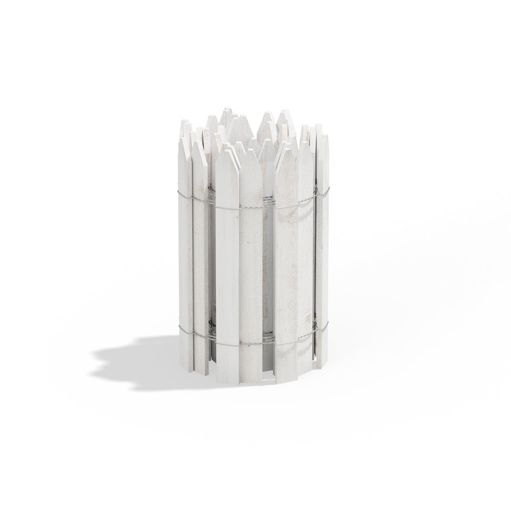 White Wooden Garden Picket Fence 12 ft x 16 in (4 Pack) RC24W