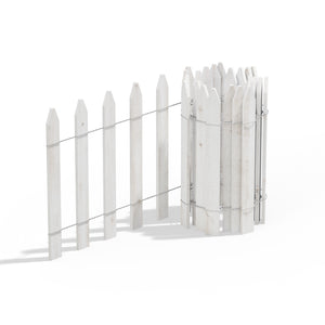 White Wooden Garden Picket Fence 8 ft x 16 in RC28W