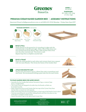 Premium Cedar Raised Garden Bed 4 ft x 4 ft x 5.5 in RC4S4B-BULK