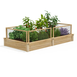 Original Cedar Raised Garden Bed with CritterGuard® Cedar Fence System 4 ft x 8 ft x 10.5 in RC6T21BCG