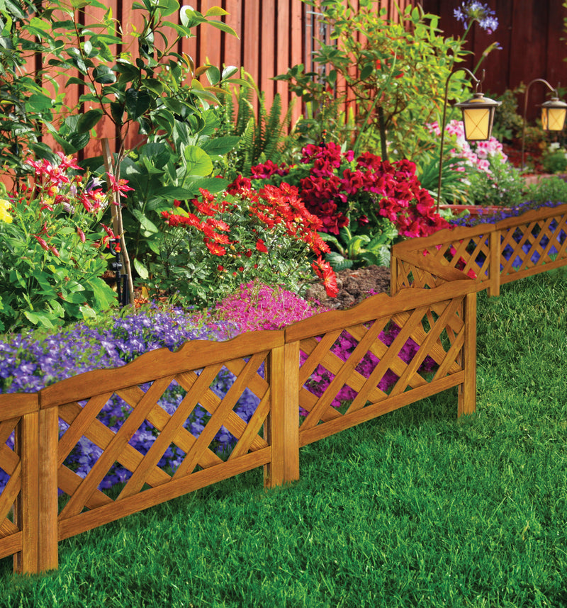 lowes wood lattice trellis Greenes Fence 19.5 in. L x 19 in. H Wood Lattice Picket Border Fence (12-Pack)