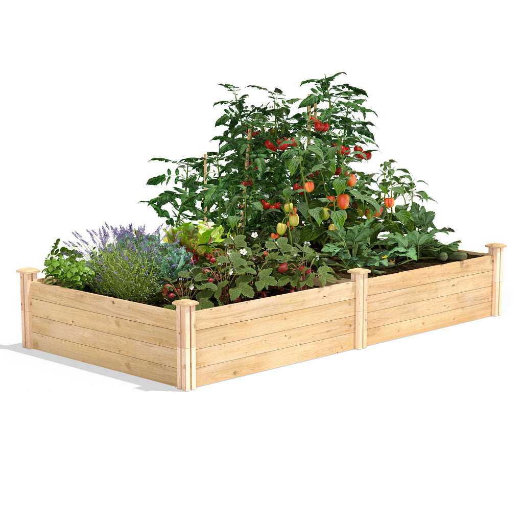 Original Cedar / Pine Raised Garden Bed 4 ft x 8 ft x 14 in RC12S28B / RCP12S28B