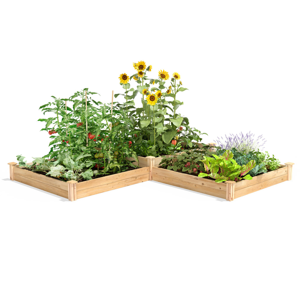 Original Cedar / Pine Raised Garden Bed 2-Tiered 4 ft x 12 ft RC4T4S24B / RCP4T4S24B