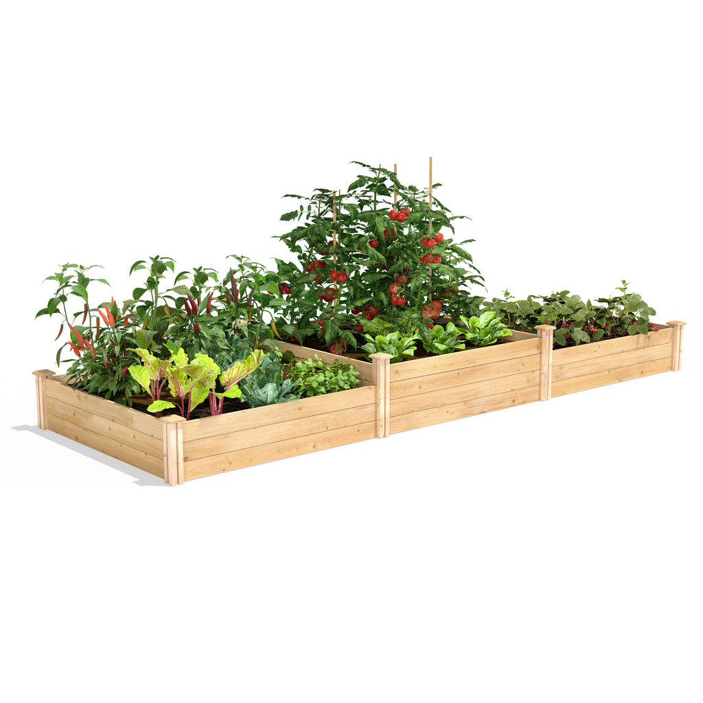 Original Cedar / Pine Raised Garden Bed Tall Tiers 4 ft x 12 ft RC4T8S34B / RCP4T8S34B