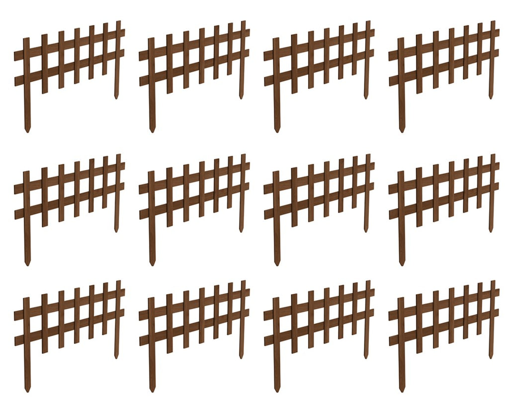 Brown Wooden Garden Picket Fence 36 in x 18 in RC75B