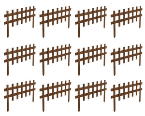 Brown Wooden Garden Picket Fence 36 in x 18 in RC75B