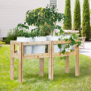 Four Bucket Elevated Cedar Wood Garden Frame, 54 in. x 16 in. x 20 or 30 in.