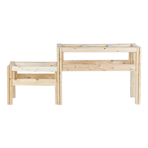 Two-Tiers Five Bucket Elevated Cedar Wood Garden Frame, 69 in. x 16 in. x 30 in.