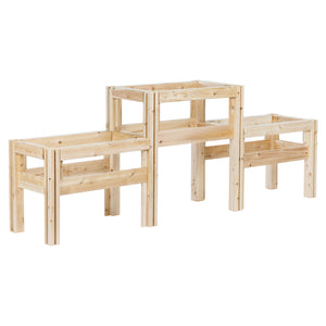 Two-Tiers Six Bucket Elevated Cedar Wood Garden Frame, 79 in. x 16 in. x 30 in. RCBG2TW22SH-17