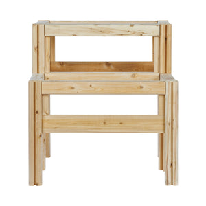 Two-Tiers Four Bucket Elevated Cedar Wood Garden Frame, 30 in. x 28 in. x 30 in.