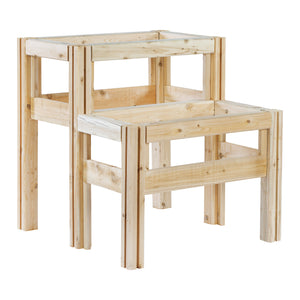 Two-Tiers Four Bucket Elevated Cedar Wood Garden Frame, 30 in. x 28 in. x 30 in.