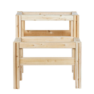 Two-Tiers Four Bucket Elevated Cedar Wood Garden Frame, 30 in. x 28 in. x 30 in.