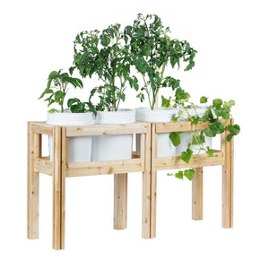 Four Bucket Elevated Cedar Wood Garden Frame, 54 in. x 16 in. x 20 or 30 in.