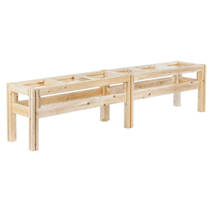 Six Bucket Elevated Cedar Wood Garden Frame, 84 in. x 16 in. x 20 or 30 in.