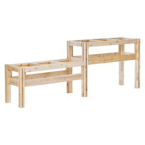 Two-Tiers Six Bucket Elevated Cedar Wood Garden Frame, 84 in. x 16 in. x 30 in.