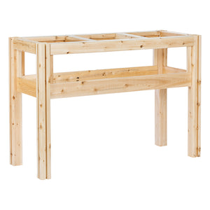 Three Bucket Elevated Cedar Wood Garden Frame, 43 in. x 16 in. x 20 or 30 in.