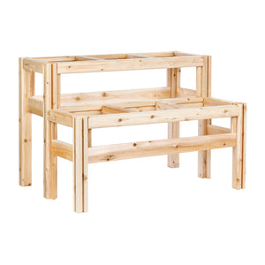 Two-Tiers Six Bucket Elevated Cedar Wood Garden Frame, 43 in. x 30 in. x 30 in. RCBG3TW3SV-15