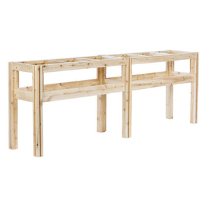 Six Bucket Elevated Cedar Wood Garden Frame, 84 in. x 16 in. x 20 or 30 in.