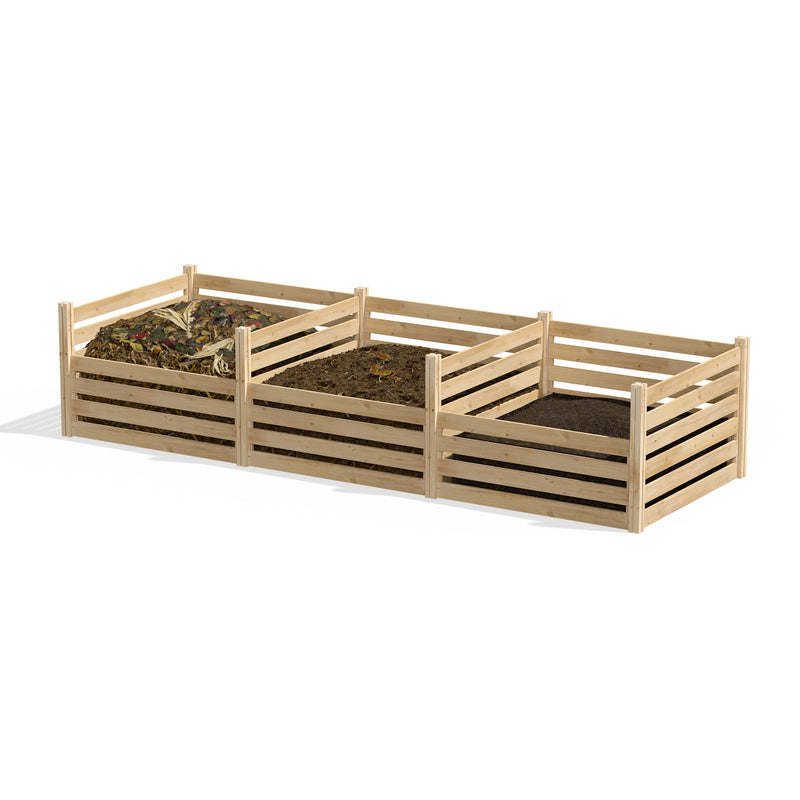 Second Life Wood™ 3-Bin Cedar Composter System | Greenes Fence ...