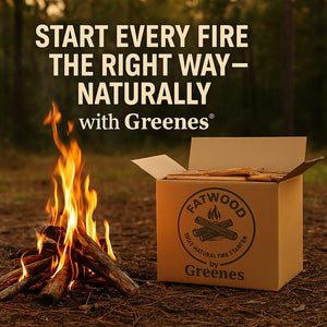 Fatwood by Greenes® — 50 lb Box of 100% Natural Pine Resin Fire Starter