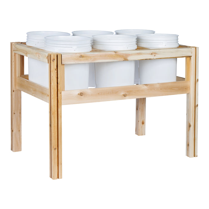 Greenes Fence Six Bucket Elevated Cedar Wood Garden Frame, 43 in. x 28 in. x 30 in. - Made in USA with North American Cedar