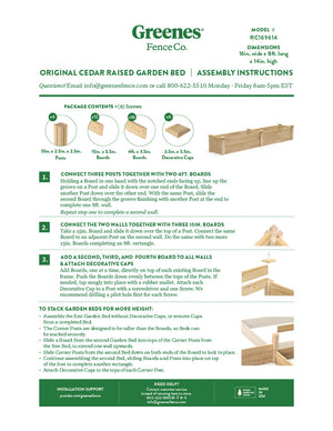 Original Cedar Raised Garden Bed 16 in x 8 ft x 14 in RC169614
