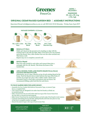 Original Cedar Raised Garden Bed 2 ft x 4 ft x 14 in RC244814