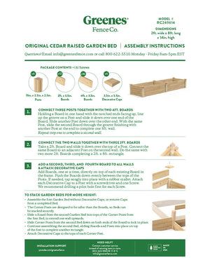 Original Cedar Raised Garden Bed 2 ft x 8 ft x 14 in RC249614