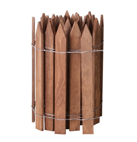 Brown Wooden Garden Picket Fence 12 ft x 16 in (4 Pack) RC24B-4PK