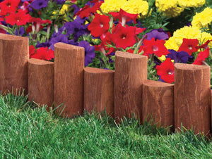 Wooden Half Log Staggered Lawn Edging 3 ft x 7 in RC33B-BULK