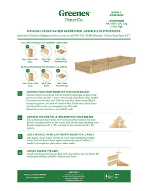 Original Cedar Raised Garden Bed 4 ft x 12 ft x 14 in RC4814414