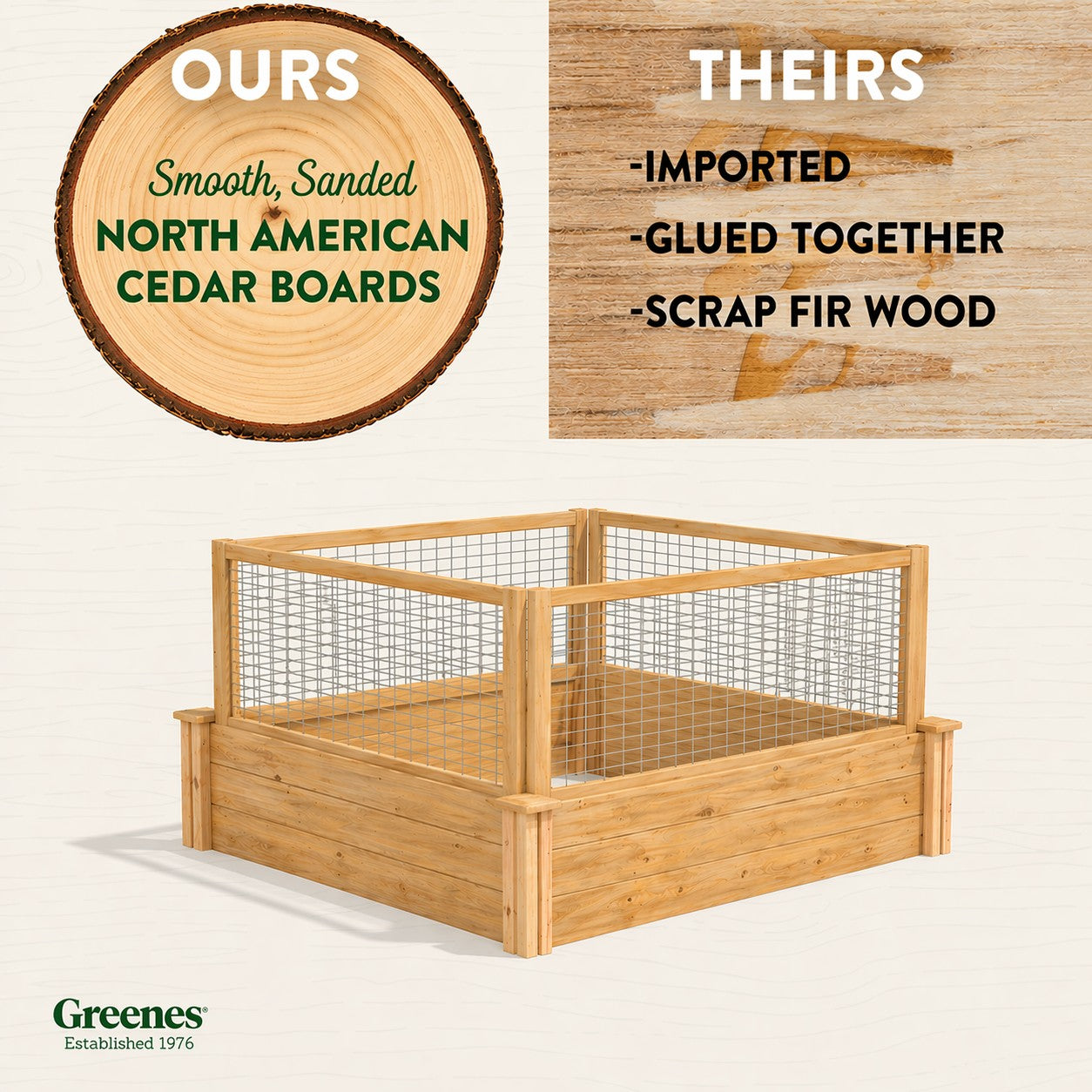 Greenes Fence Cedar Raised Garden Bed - Thumbnail 3