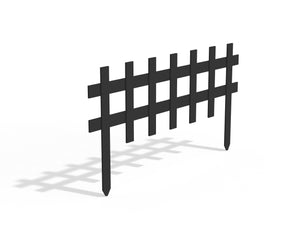 Black Wooden Garden Picket Fence 36 in x 18 in (12-Pack) RC75K-12PK