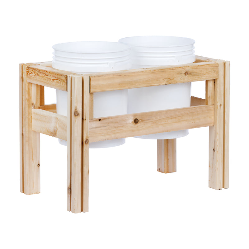 Two Bucket Elevated Cedar Wood Garden Frame, 28 in. x 16 in. x 20 RCBG ...