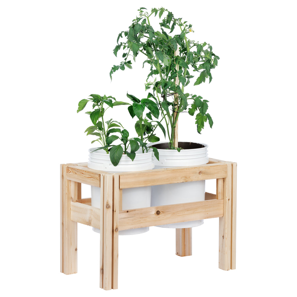Two Bucket Elevated Cedar Wood Garden Frame, 28 in. x 16 in. x 20 RCBG12S