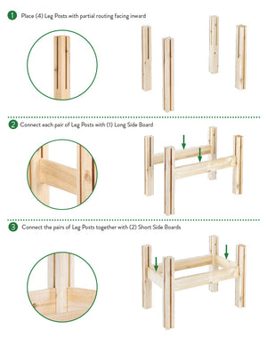Two Bucket Elevated Cedar Wood Garden Frame, 28 in. x 16 in. x 20 or 30 in. RCBG2T-11 RCBG12S