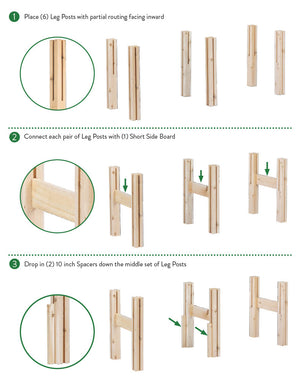 Four Bucket Elevated Cedar Wood Garden Frame, 54 in. x 16 in. x 20 or 30 in. RCBG2SW2SH-9 RCBG2TW2TH-13