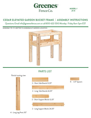 Two Bucket Elevated Cedar Wood Garden Frame, 28 in. x 16 in. x 20 or 30 in. RCBG2T-11 RCBG12S