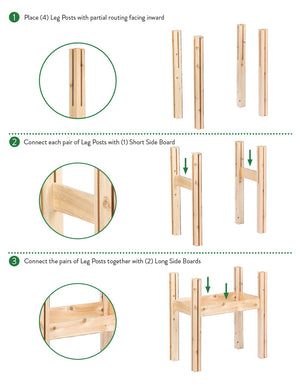 Two Bucket Elevated Cedar Wood Garden Frame, 28 in. x 16 in. x 20 or 30 in. RCBG2T-11 RCBG12S