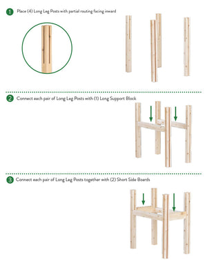 Two-Tiers Six Bucket Elevated Cedar Wood Garden Frame, 43 in. x 28 in. x 30 in. RCBG2TW22SA-6