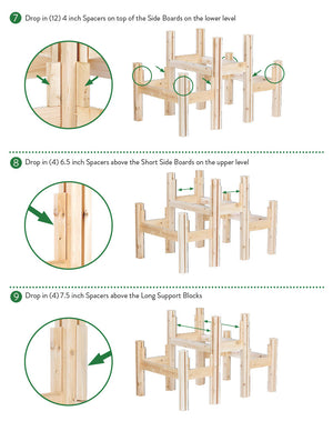 Two-Tiers Six Bucket Elevated Cedar Wood Garden Frame, 43 in. x 28 in. x 30 in. RCBG2TW22SA-6