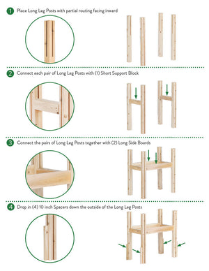 Two-Tiers Six Bucket Elevated Cedar Wood Garden Frame, 79 in. x 16 in. x 30 in. RCBG2TW22SH-17