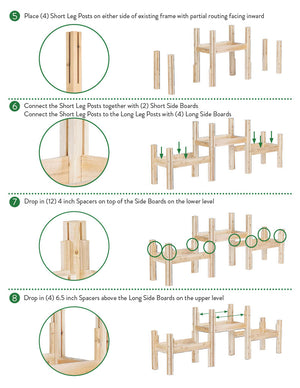 Two-Tiers Six Bucket Elevated Cedar Wood Garden Frame, 79 in. x 16 in. x 30 in. RCBG2TW22SH-17